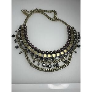 Silpada Blue Violet Necklace Glass Pearls Hematite Crystals KRN0033 18”